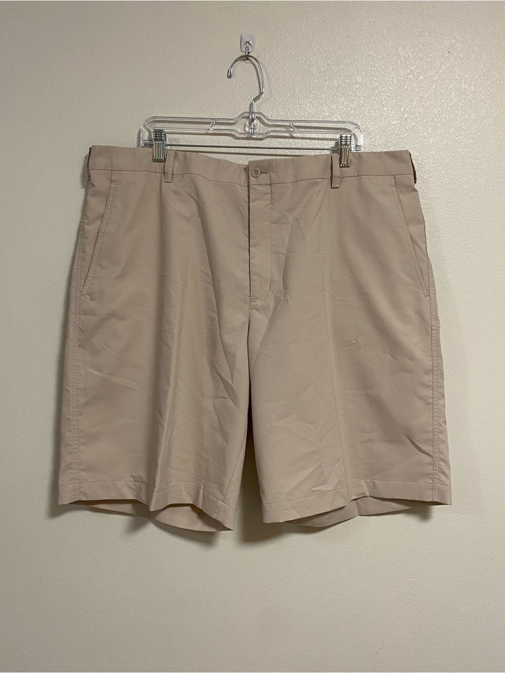 Nike Golf Shorts Men Size 42 Beige Athletic Hold Shorts Nike Fit Dry Athleisure